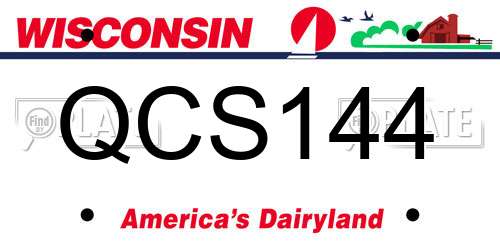 QCS144 Wisconsin License Plate