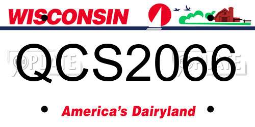 QCS2066 Wisconsin License Plate