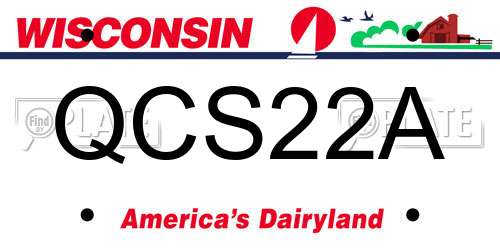 QCS22A Wisconsin License Plate