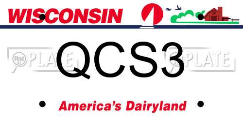 QCS3 Wisconsin License Plate