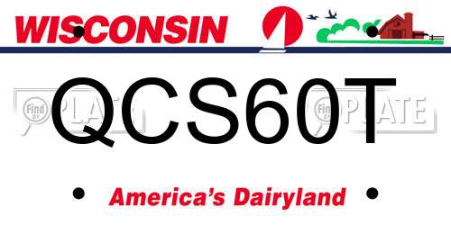 QCS60T Wisconsin License Plate