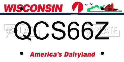 QCS66Z Wisconsin License Plate