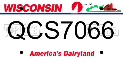 QCS7066 Wisconsin License Plate