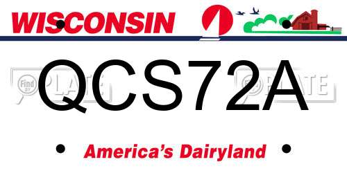 QCS72A Wisconsin License Plate