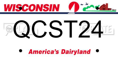 QCST24 Wisconsin License Plate