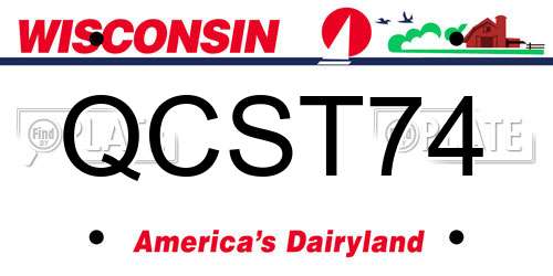 QCST74 Wisconsin License Plate