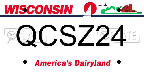 QCSZ24 Wisconsin License Plate