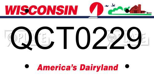 QCT0229 Wisconsin License Plate