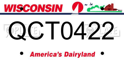 QCT0422 Wisconsin License Plate