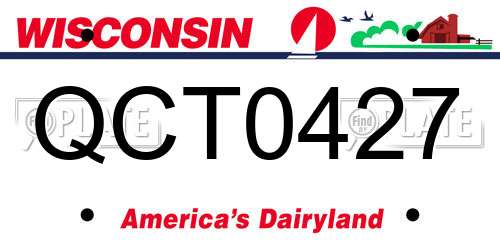 QCT0427 Wisconsin License Plate