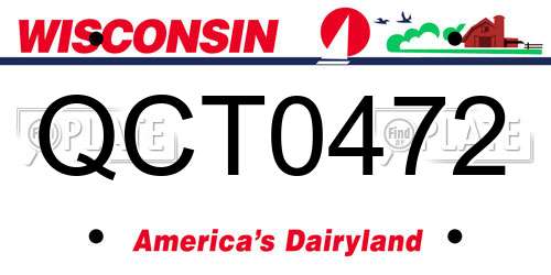 QCT0472 Wisconsin License Plate