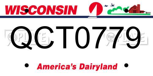 QCT0779 Wisconsin License Plate