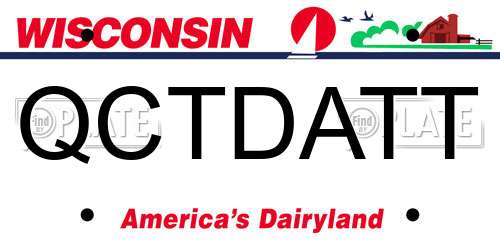 QCTDATT Wisconsin License Plate