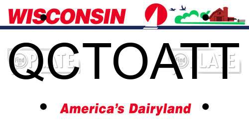 QCTOATT Wisconsin License Plate