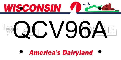 QCV96A Wisconsin License Plate