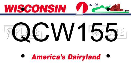 QCW155 Wisconsin License Plate