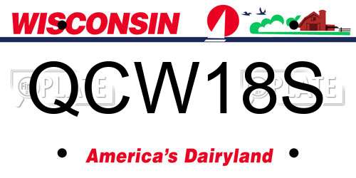 QCW18S Wisconsin License Plate