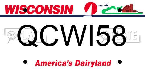 QCWI58 Wisconsin License Plate