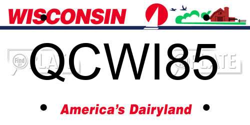 QCWI85 Wisconsin License Plate
