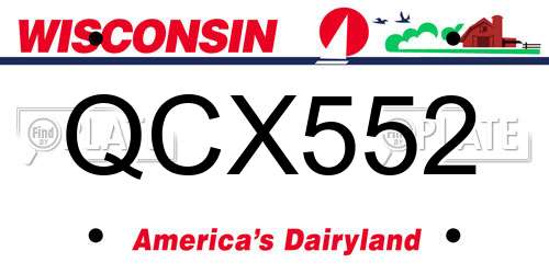 QCX552 Wisconsin License Plate