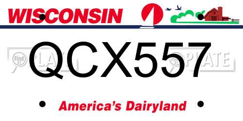 QCX557 Wisconsin License Plate