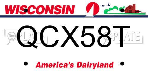 QCX58T Wisconsin License Plate