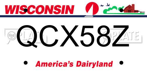 QCX58Z Wisconsin License Plate