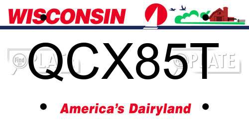 QCX85T Wisconsin License Plate