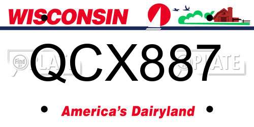 QCX887 Wisconsin License Plate