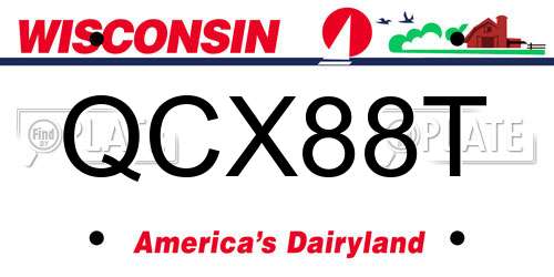 QCX88T Wisconsin License Plate