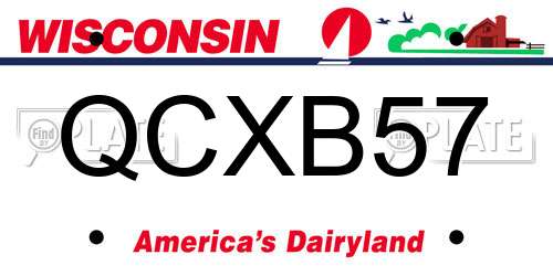 QCXB57 Wisconsin License Plate