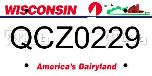 QCZ0229 Wisconsin License Plate