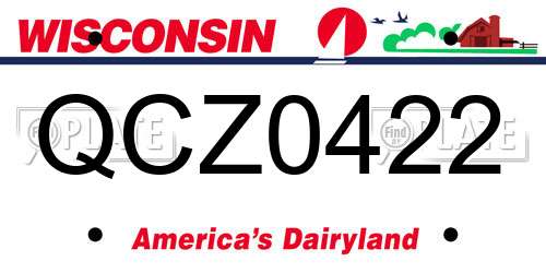 QCZ0422 Wisconsin License Plate