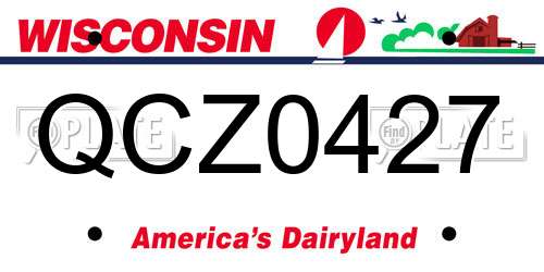 QCZ0427 Wisconsin License Plate