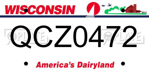 QCZ0472 Wisconsin License Plate