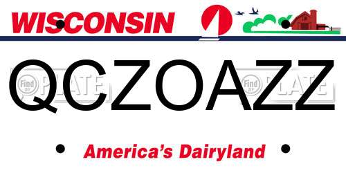 QCZOAZZ Wisconsin License Plate