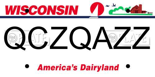 QCZQAZZ Wisconsin License Plate