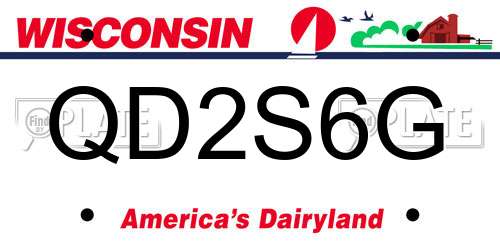 QD2S6G Wisconsin License Plate