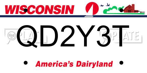 QD2Y3T Wisconsin License Plate