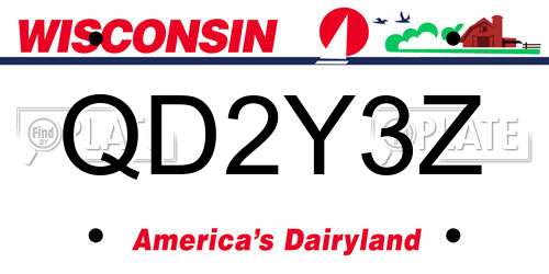 QD2Y3Z Wisconsin License Plate