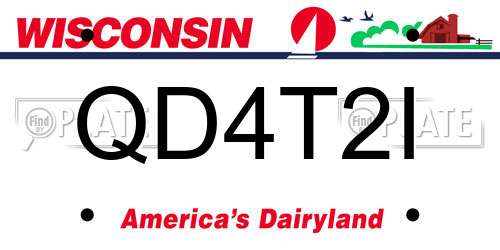 QD4T2I Wisconsin License Plate