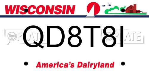 QD8T8I Wisconsin License Plate