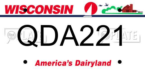 QDA221 Wisconsin License Plate