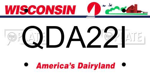 QDA22I Wisconsin License Plate