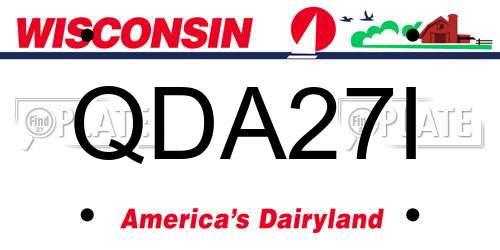 QDA27I Wisconsin License Plate