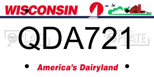 QDA721 Wisconsin License Plate