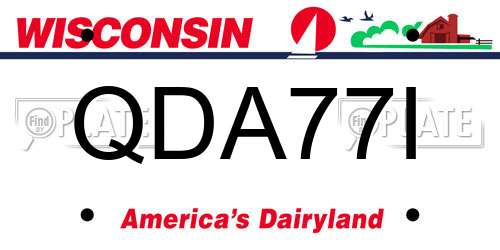 QDA77I Wisconsin License Plate