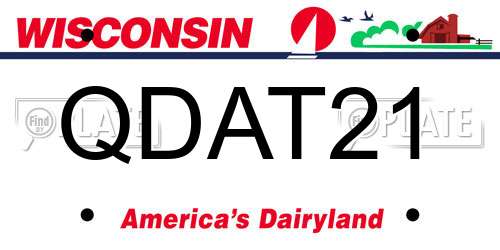 QDAT21 Wisconsin License Plate