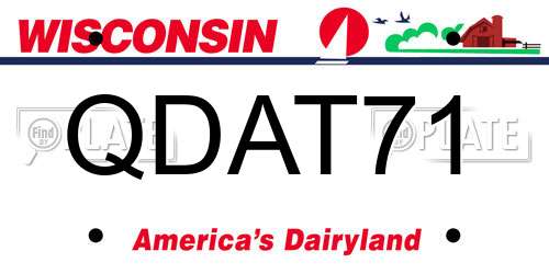 QDAT71 Wisconsin License Plate
