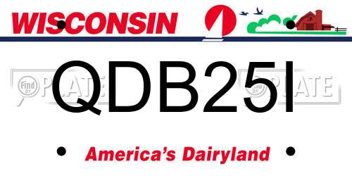 QDB25I Wisconsin License Plate